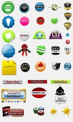 38 Badges Graphiques - Droit de Label Priv